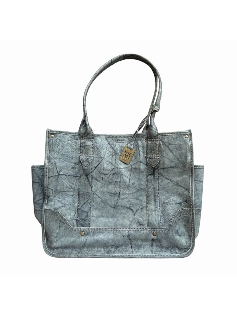 Frye Campus Shopper Distressed Leather Tote Bag Jade